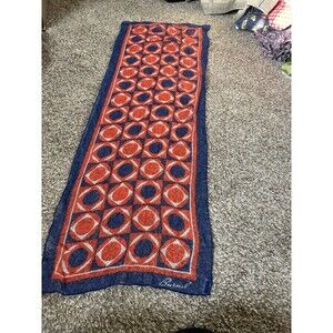 60s Chiffon Burmel Hand Rolled All Vinal Neck Scarf Belt Hair Purse Japan Red